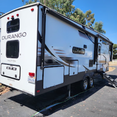 Durango travel trailer washed and detailed on location