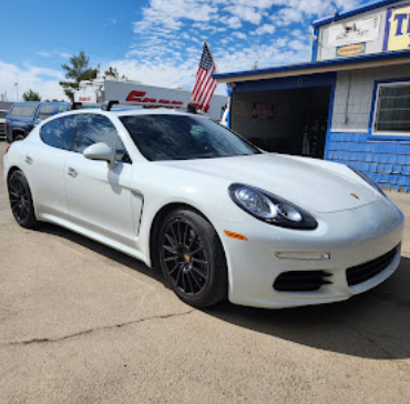 White Porsche Panamera with a flawless polished finish