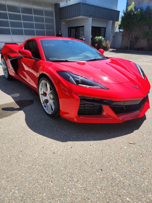 Red Chevrolet Corvette C8 detailed to a showroom shine