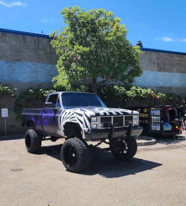 Lifted custom pickup truck detailed inside and out